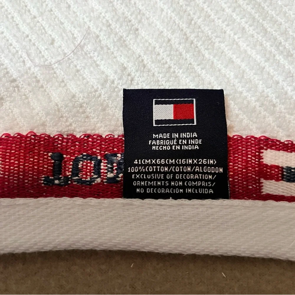 Vintage Tommy Hilfiger Hand Towel Spell Out White - Picture 3 of 5